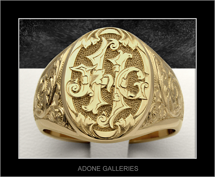 14k monogram rings