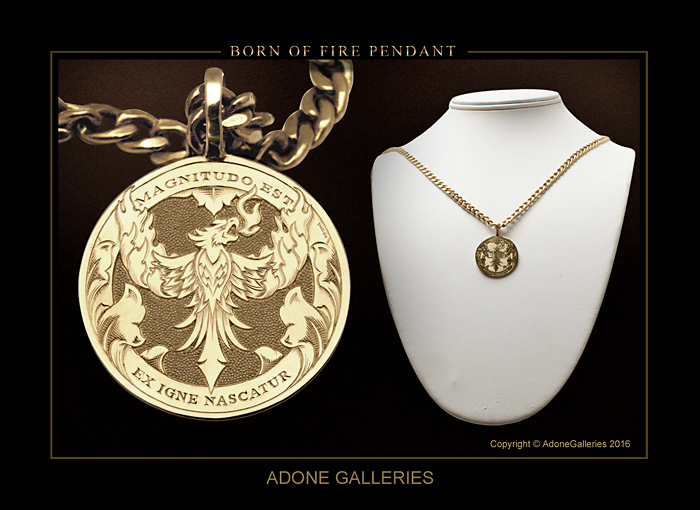 Phoenix pendant medallion