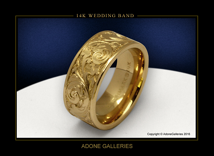 hand engraved wedding band