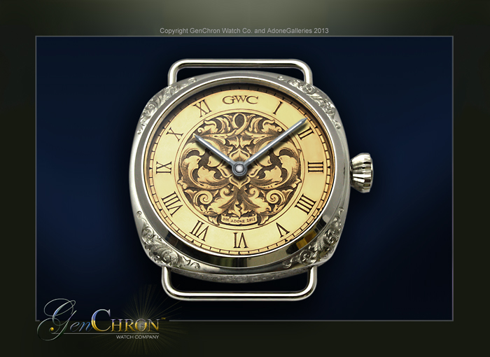 engraved GWC watch