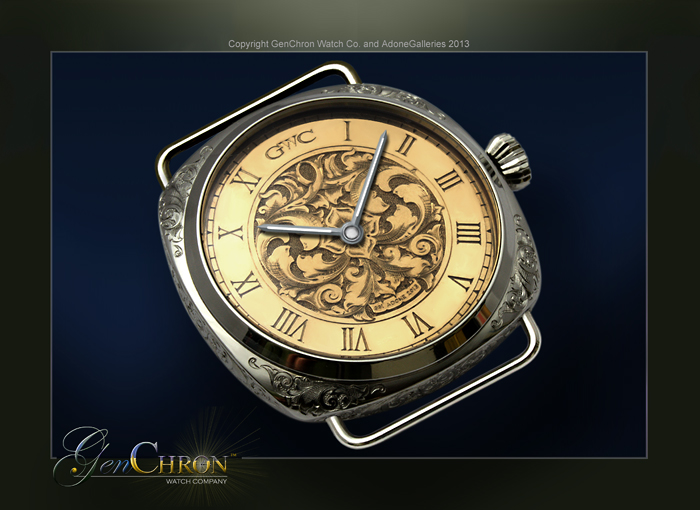engraved GWC watch