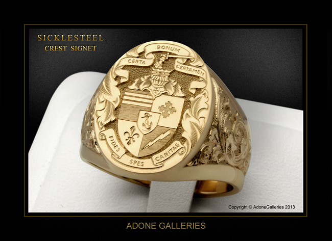 freemason engraved signet ring