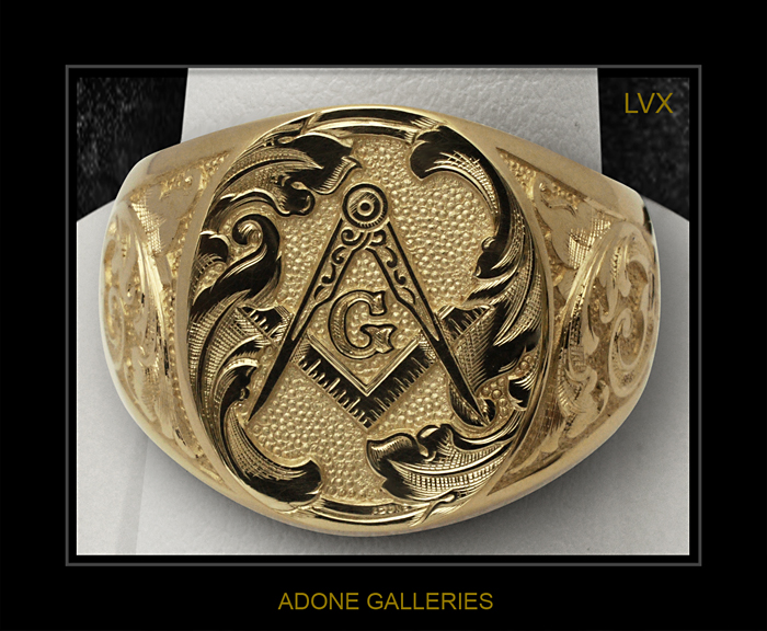 hand engraved mason ring