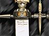 Damascus Ivory dagger relief gold inlay